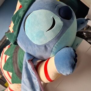 Blue and Red Striped stitch elf Christmas holiday squishmellow